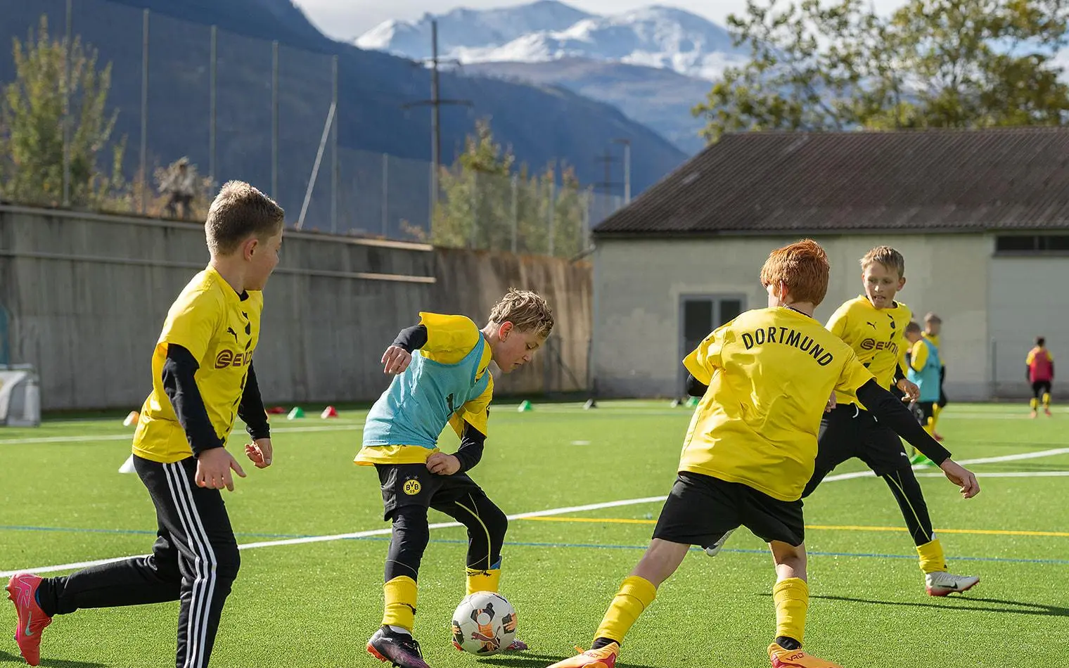 Schwarzgelbes Fussballfieber auf dem Stapfen